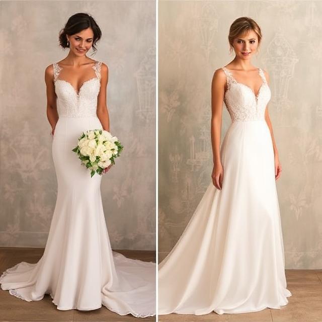 golden white wedding dress